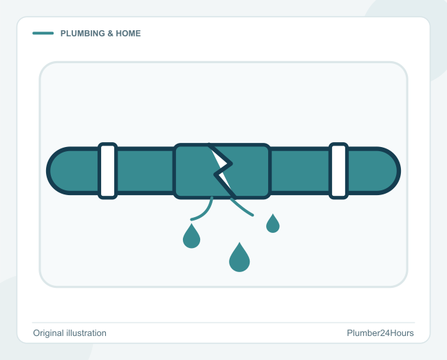 Original illustration: plumbing leak Original illustration: plumbing leak